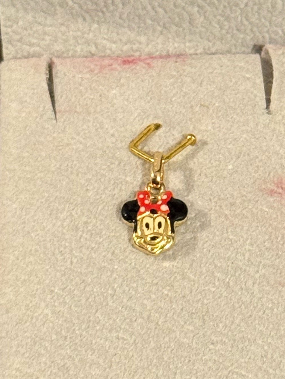 14K Hold Minnie Mouse Pendant for Necklace